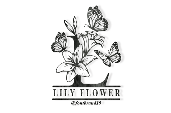 Split Lily Flower Monogram